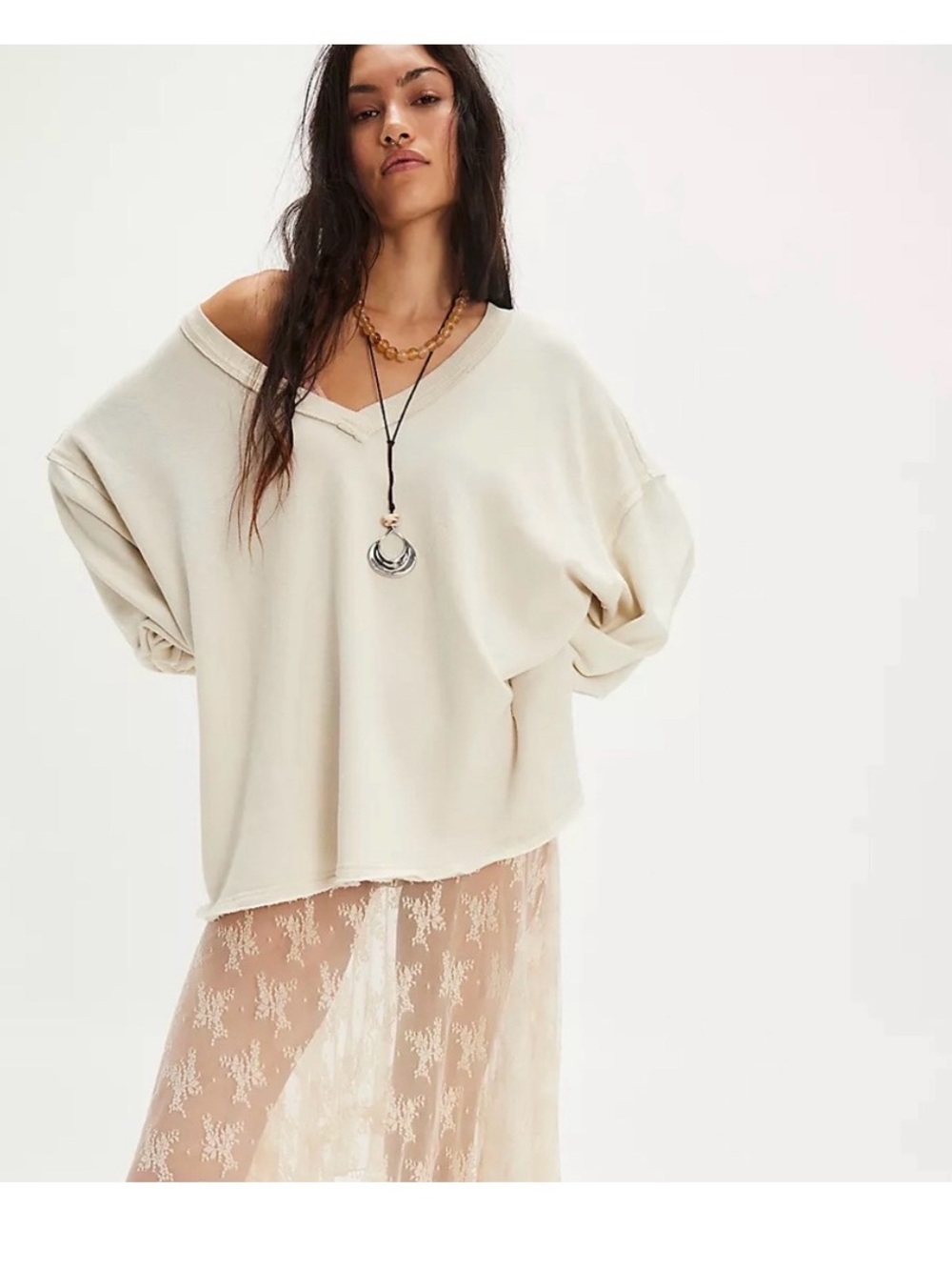 Free People Venice V-Neck Sweatshirt